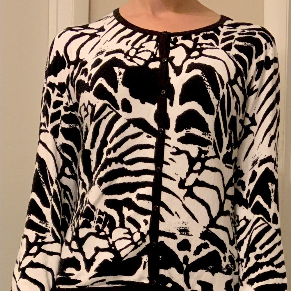 Talbots black and white cardigan. Size S.